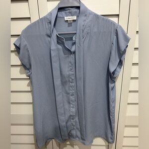 Calvin Klein Sky Blue Button Down Blouse